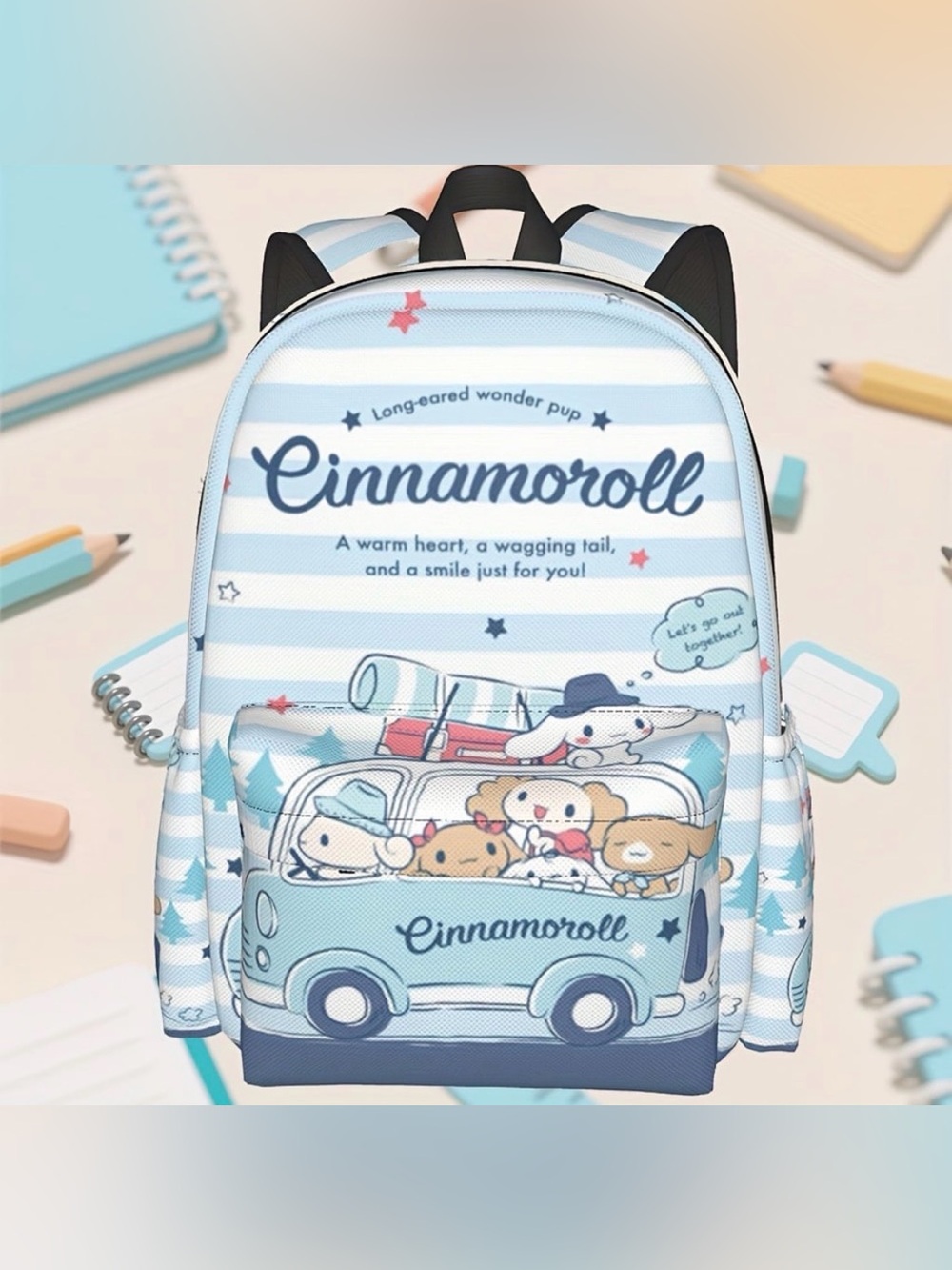 Cinnamoroll Blue Striped Kids School Backpack (NEW Sealed)